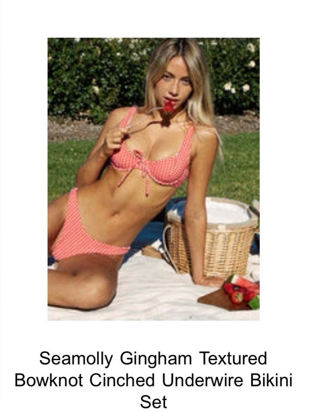 Red Gingham Tie-Front Underwire Bikini